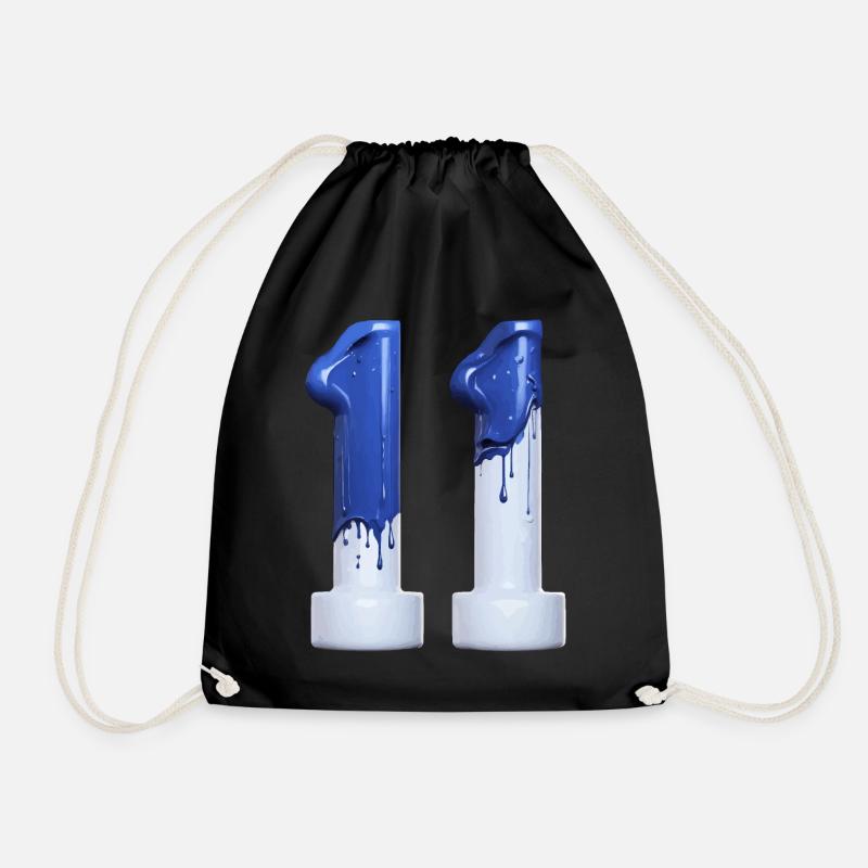 NR. 11 NUMMER 11 BLAU WEIß 11. GEBURTSTAG - Turnbeutel - Schwarz