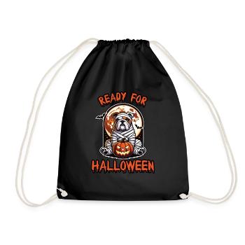 Bereit fur Halloween mit Bulldogge - Turnbeutel - Schwarz - Vorne