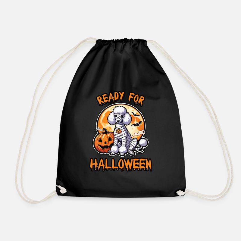 Bereit fur Halloween mit Pudel - Turnbeutel - Schwarz