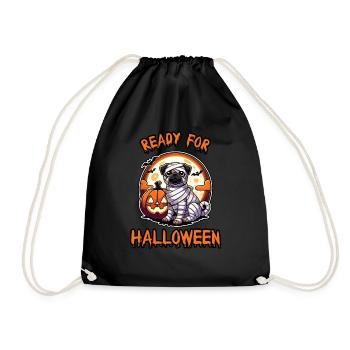 Ready for Halloween Funny Pug - Drawstring Bag - black - Front