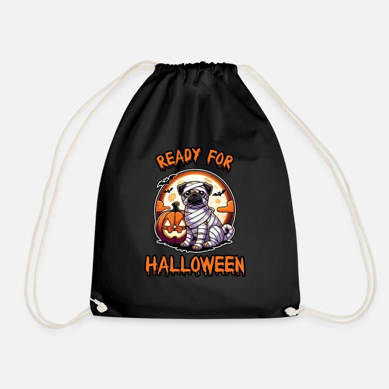 Bereit fur Halloween Lustiger Mops - Turnbeutel - Schwarz