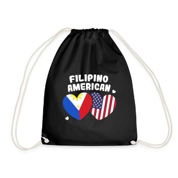 Liebesdesign für stolze amerikanische Pinoys - Turnbeutel - Schwarz - Vorne
