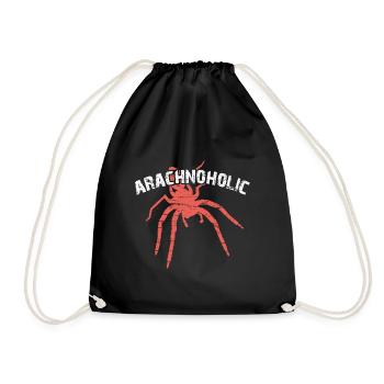 Arachnoholic Spiderfan ich liebe Spinnen - Turnbeutel - Schwarz - Vorne