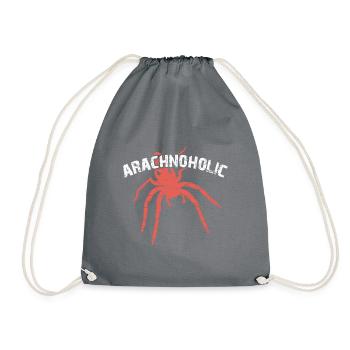 Arachnoholic Spiderfan ich liebe Spinnen - Turnbeutel - Grau - Vorne