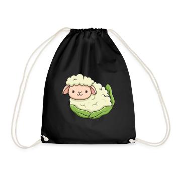 Sheep Cauliflower Design for Sheep Lovers - Drawstring Bag - black - Front