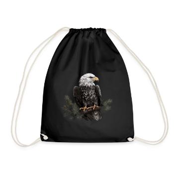 Forêt animale d’aigle à tête blanche - Sac de sport léger - noir - Devant