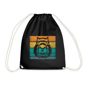 Retro Capybara Vintage Cochon d’eau rongeur - Sac de sport léger - noir - Devant
