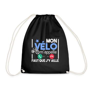 Vélo Cycliste Cyclisme VTT Humour Sport T-shirts - Sac de sport léger - noir - Devant
