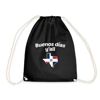 Dominikanisches Texas-Design für Einwanderer - Turnbeutel - Schwarz - Vorne