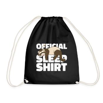 Frettchen Offizielles Schlafshirt Faul Relax - Turnbeutel - Schwarz - Vorne