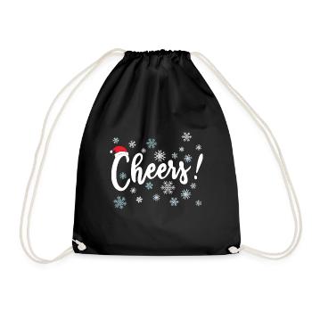Cheers Merry Xmas Christmas Cheer - Drawstring Bag - black - Front