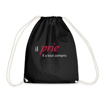 Il prie il à tout compris - Sac de sport léger - noir - Devant