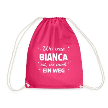 Bianca Name Spruch Design für stolze Biancas - Turnbeutel - Fuchsia - Vorne