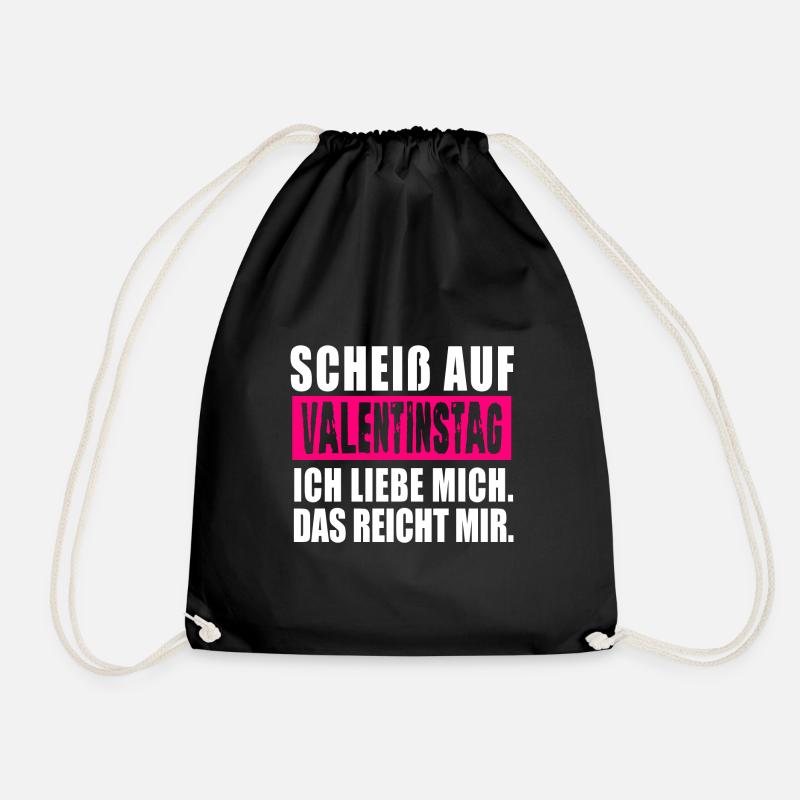 Scheiß auf Valentinstag. Anti Valentinstag - Turnbeutel - Schwarz