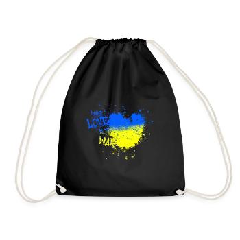 faire l’amour pas la guerre, le cœur de l’Ukraine, la guerre, le drapeau - Sac de sport léger - noir - Devant