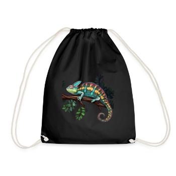 Chameleon Branch Reptiles - Drawstring Bag - black - Front