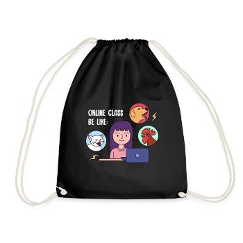 Online class design for young proud Pinoys - Drawstring Bag - black - Front