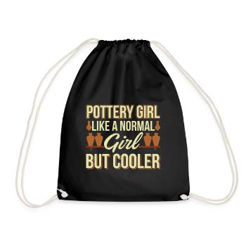 make pottery - Drawstring Bag - black - Front