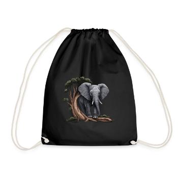 Eléphant Afrique Asie Animal - Sac de sport léger - noir - Devant