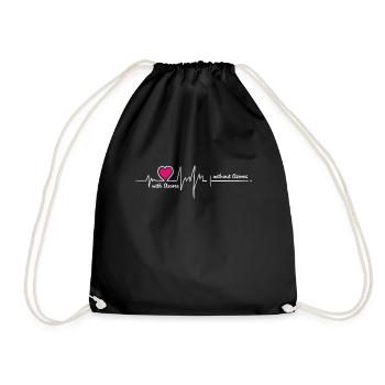 Azores Azores Portugal Heart Line Heart Heartbeat - Drawstring Bag - black - Front