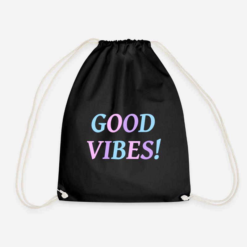 Good vibes Schriftzug - Turnbeutel - Schwarz