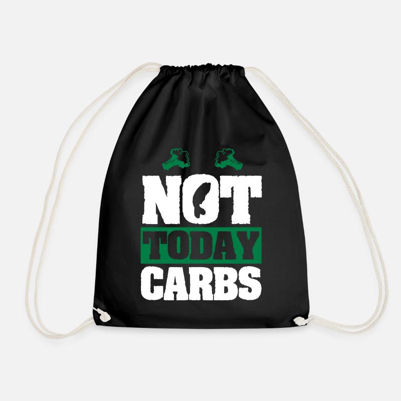 Not today carbs - Drawstring Bag - black