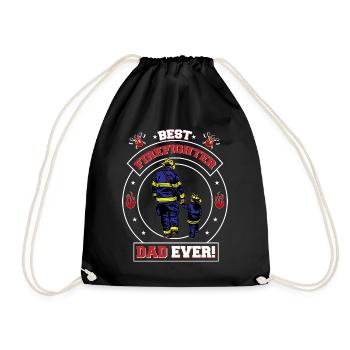 Firefighter - Father and Son Fire Brigade 112 - Drawstring Bag - black - Front