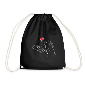 Kaninchen Human Love Design für Kaninchenliebhaber - Turnbeutel - Schwarz - Vorne
