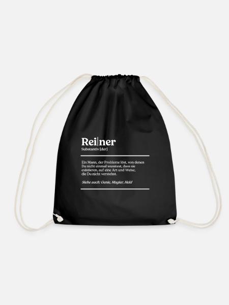 Reiner Name Definition Design für stolze Reiner - Turnbeutel - Schwarz