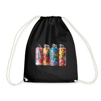 SPRAY PAINT GRAFFITI STREET ART - Drawstring Bag - black - Front