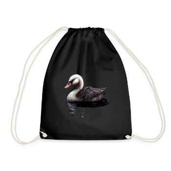 Oiseau cygne - Sac de sport léger - noir - Devant