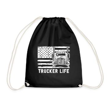 Truck driver Truck driver Truck driver Trucker - Drawstring Bag - black - Front