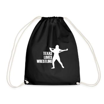 Texas wrestling design for proud Texas fans - Drawstring Bag - black - Front