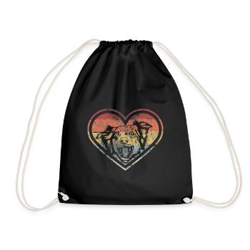 Rétro Australien Shepherd Vintage Shepherd Chien - Sac de sport léger - noir - Devant