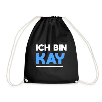 Kay Name Spruch für stolze Kays - Turnbeutel - Schwarz - Vorne