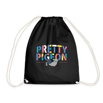 Pretty pigeon Colorful design for pigeon lovers - Drawstring Bag - black - Front