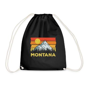 Natur Montana Design für stolze Montaner - Turnbeutel - Schwarz - Vorne