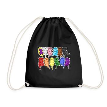 Pride Progress Flag Otter Equality - Drawstring Bag - black - Front