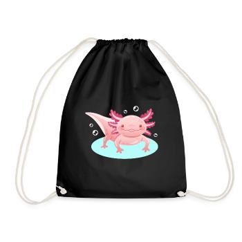 Happy Axolotl Design für Axolotl-Liebhaber - Turnbeutel - Schwarz - Vorne