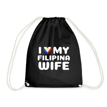 Filipina Wife Filipino Design für stolze Pinoys - Turnbeutel - Schwarz - Vorne