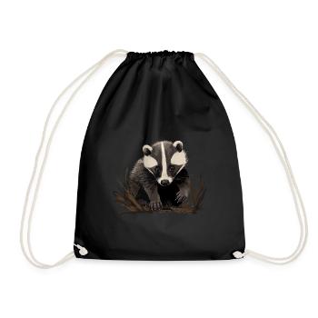 Baby Stinktier Skunk - Turnbeutel - Schwarz - Vorne