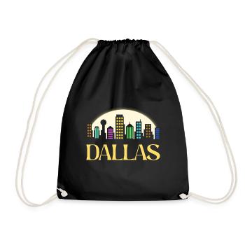 Dallas Night Skyline Design for Proud Dallasans - Drawstring Bag - black - Front
