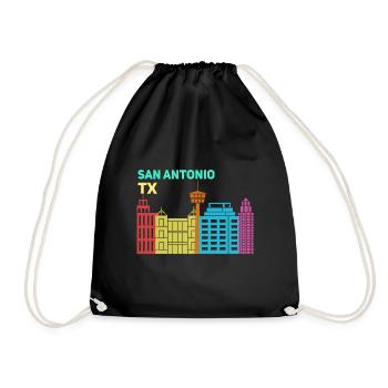 San Antonio TX Skyline Design für stolze San - Turnbeutel - Schwarz - Vorne