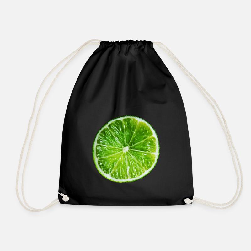 Lime - Drawstring Bag - black