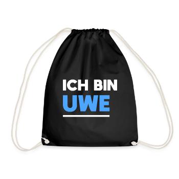 Uwe Name Spruch für stolze Uwes - Turnbeutel - Schwarz - Vorne