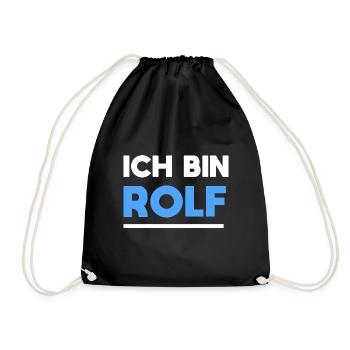 Rolf Name Spruch für stolze Rolfs - Turnbeutel - Schwarz - Vorne
