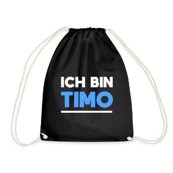 Timo Name Spruch für stolze Timos - Turnbeutel - Schwarz - Vorne