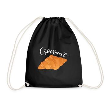 Croissant - Cuisine française - Sac de sport léger - noir - Devant