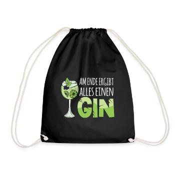 Gin Cocktail Tonic - Turnbeutel - Schwarz - Vorne