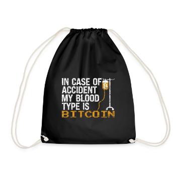 Bitcoin BTC Crypto Blockchain Coin Exchange Coin - Drawstring Bag - black - Front